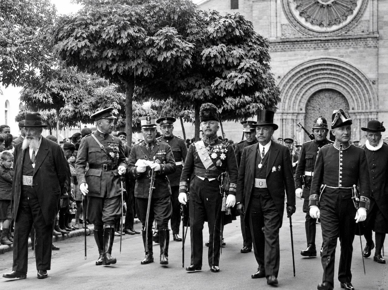 7. &Aacute;vila. Autoridades en la procesi&oacute;n de la Santa. Fotograma, 1928.