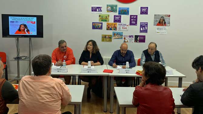 La eurodiputada del PSOE Iratxe García en UGT.