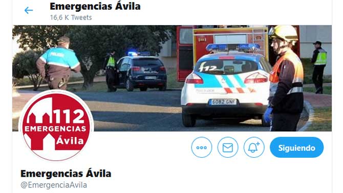 Cuenta de Emergencias Ávila en redes sociales.