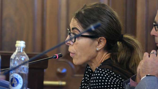 Yolanda Vázquez en el último pleno municipal.