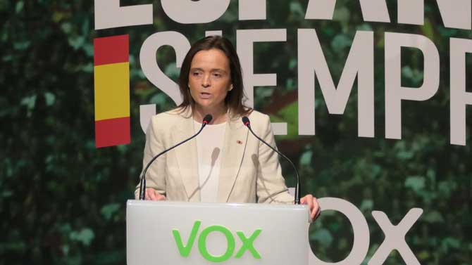 Georgina Trías en el mitin de Vox.