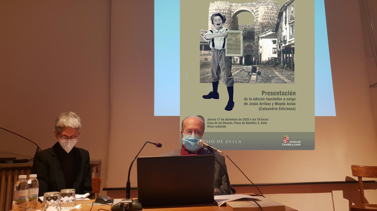Mayda Anias y Jesús Arribas en la presentación de un libro en el Museo de Ávila.
