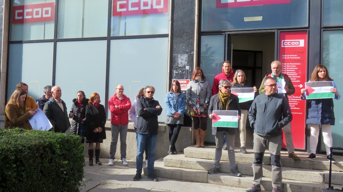 Concentración en solidaridad con Palestina de CCOO.