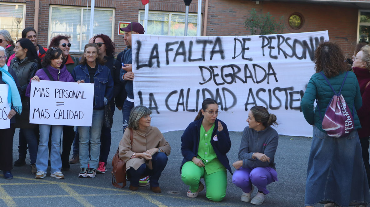 Protesta de los trabajadores de la Residencia de Mayores el día 11.