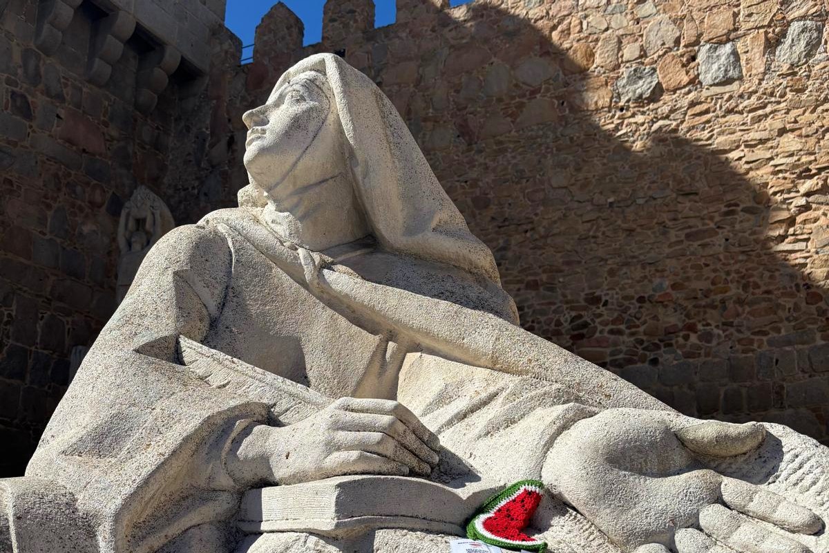 Sandías como símbolo de Palestina colocadas en Ávila.