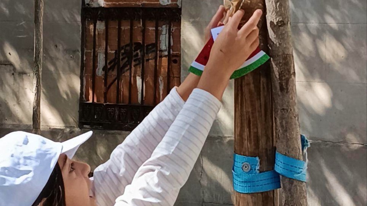 Sandías como símbolo de Palestina colocadas en Ávila.