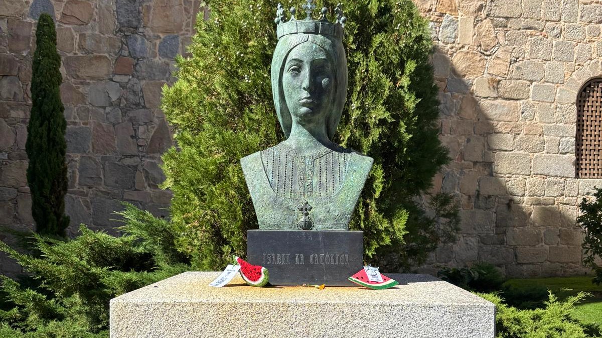 Sandías como símbolo de Palestina colocadas en Ávila.