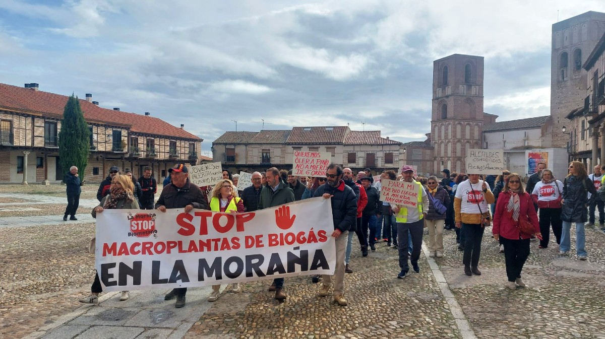Manifestaci&oacute;n en Ar&eacute;valo contra las plantas de biometano en La Mora&ntilde;a.
