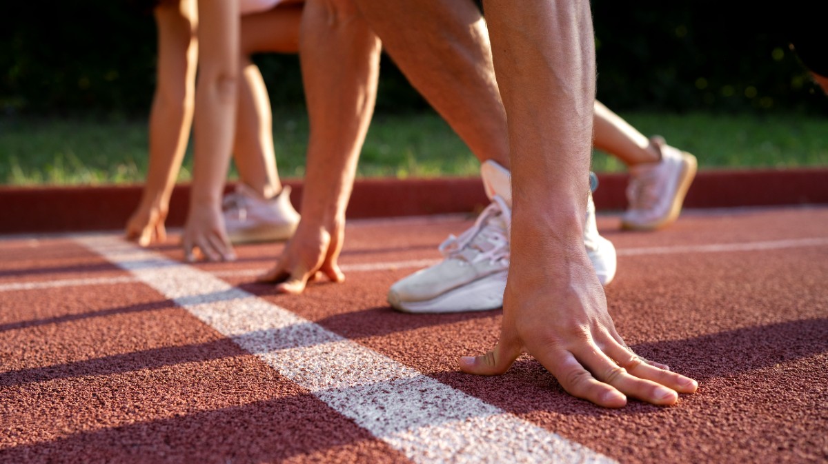 Prueba de atletiismo en los Juegos Escolares.