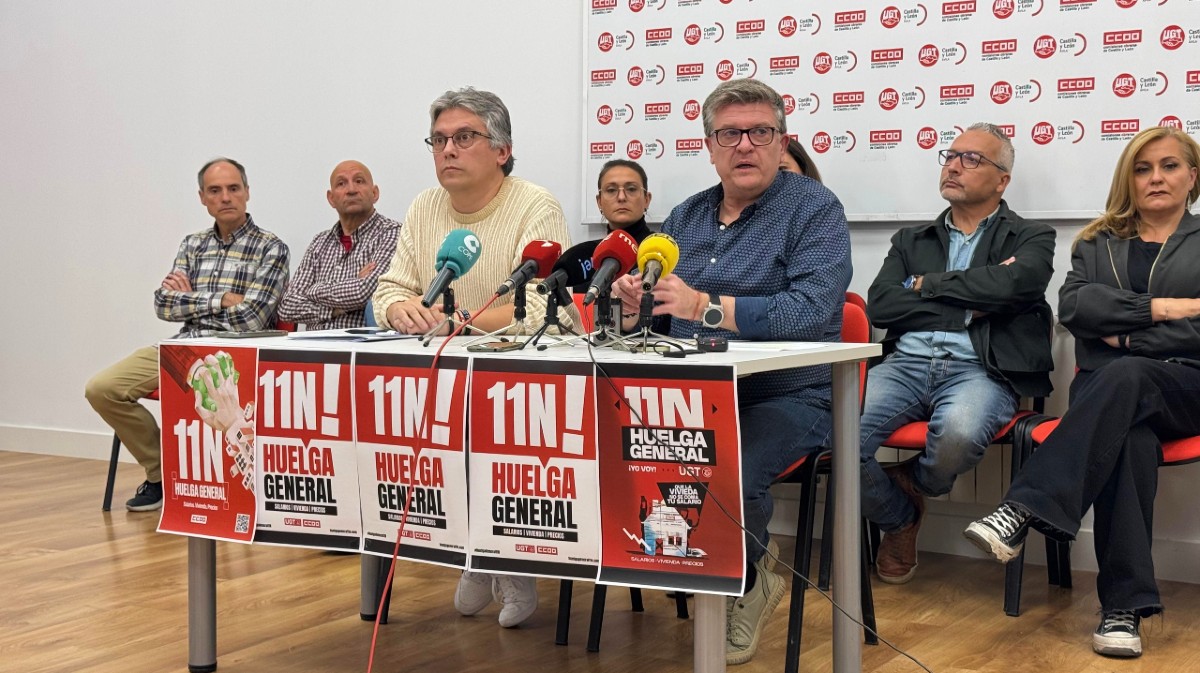 Los secretarios de CCOO y UGT explican los motivos de la huelga general.