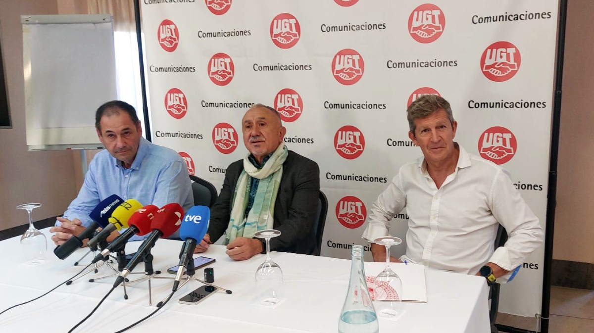 El secretario general de UGT, Pepe &Aacute;lvarez, el lumes por la tarde.