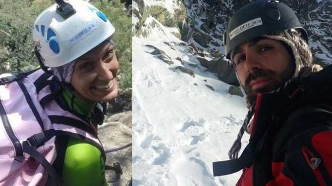 Los barranquistas Ana Jiménez y Rubén Rúa.