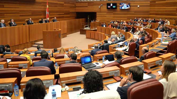 Pleno en las Cortes de Castilla y León.