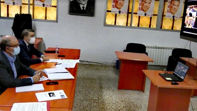 Reunión telemática de los diputados del PSOE con Confae.