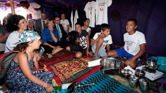 Imagen de archivo de niños saharauis de vacaciones en España.