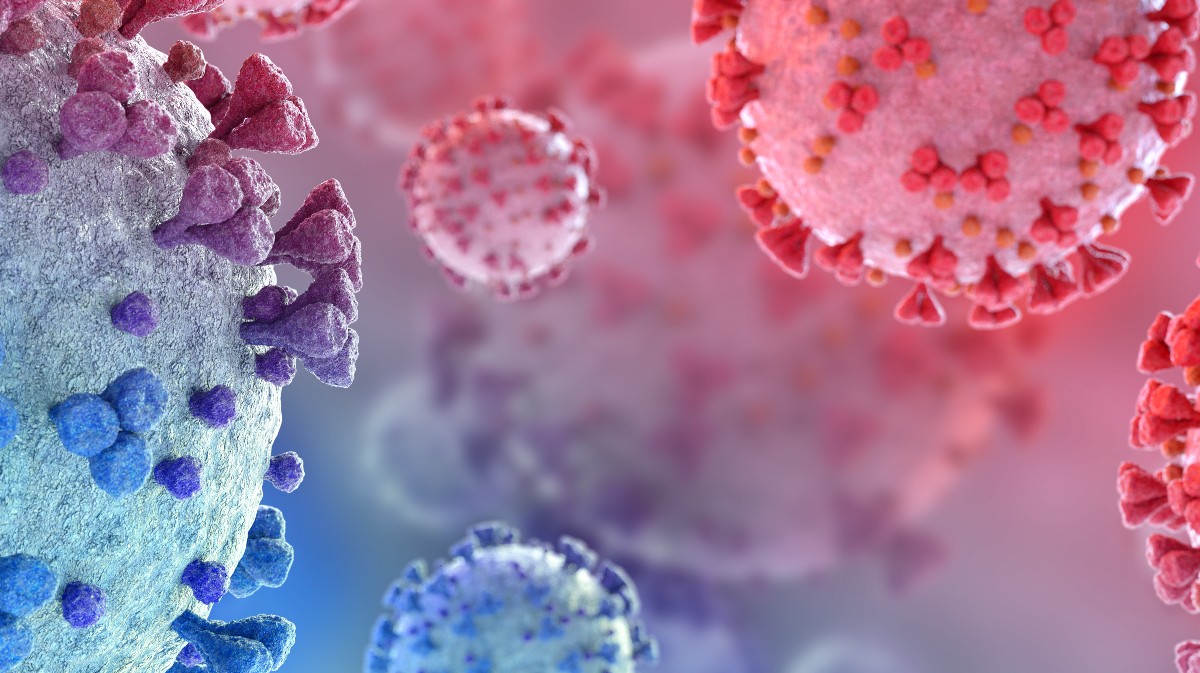 Recreación gráfica del virus de la Covid.