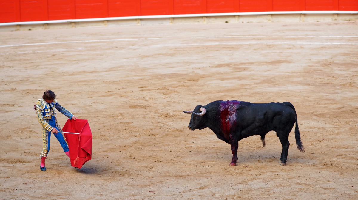 Inagen de archivo de un matador de toros.