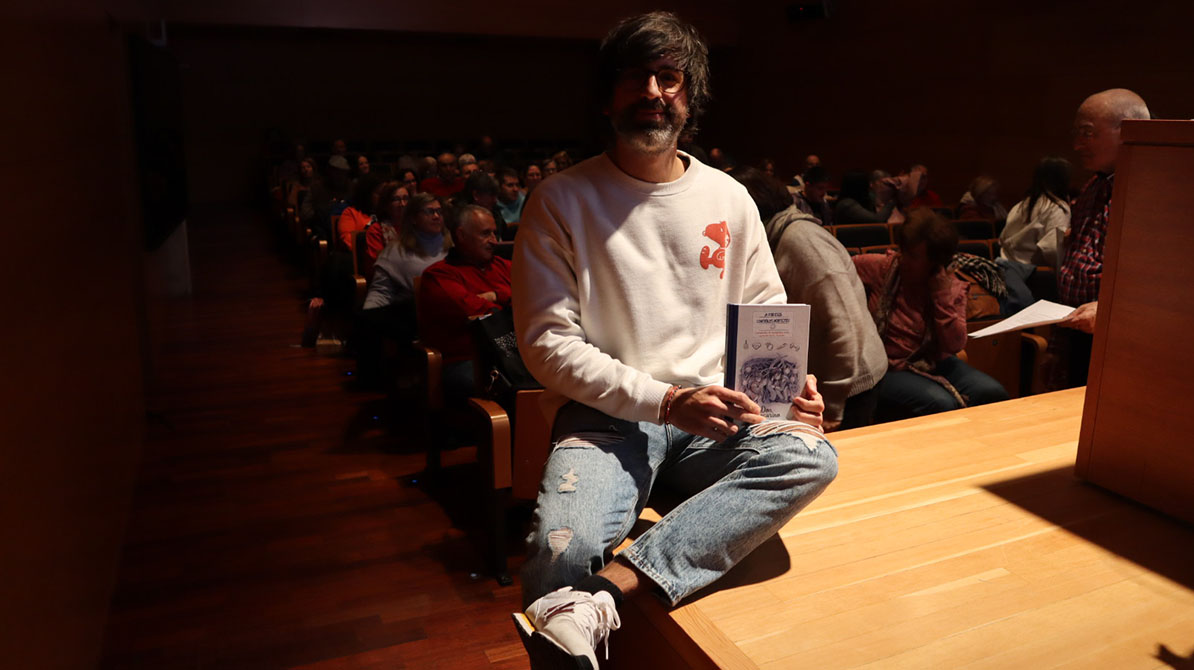 Adrián Díaz minutos antes de la charla en el Palacio de Los Serrano