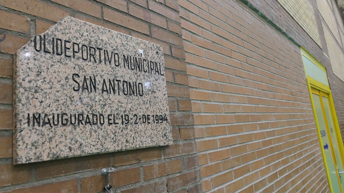 Placa en le pabellón de San Antonio