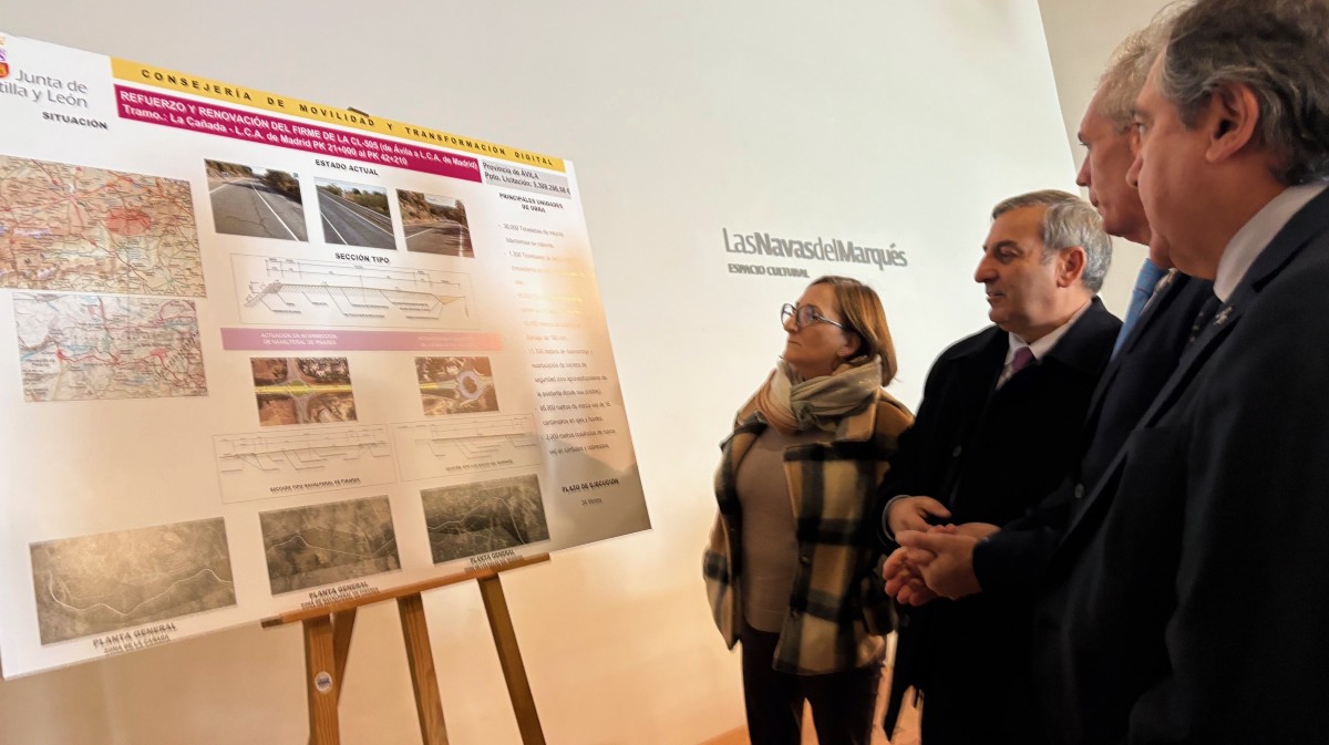 El consejero de Movilidad en Las Navas del Marqués.