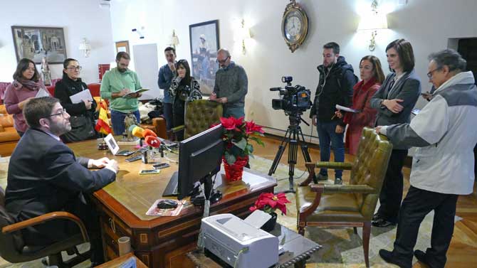 Mensaje de Navidad del presidente de la Diputación ante los periodistas.