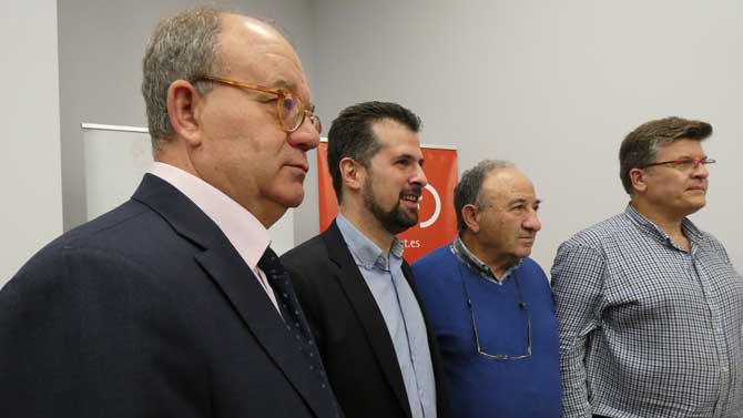 Jes&uacute;s Caro, Luis Tudanca, Marino S&aacute;nchez y Javier Garc&iacute;a en los 'Desayunos' de UJP-UGT.