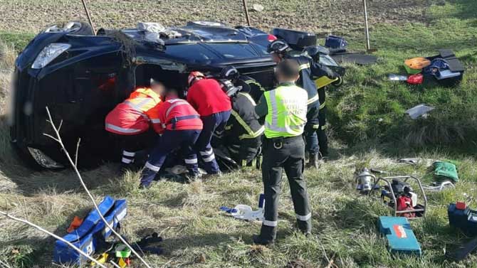 Accidente a las afueras de Ávila en la CL-505.