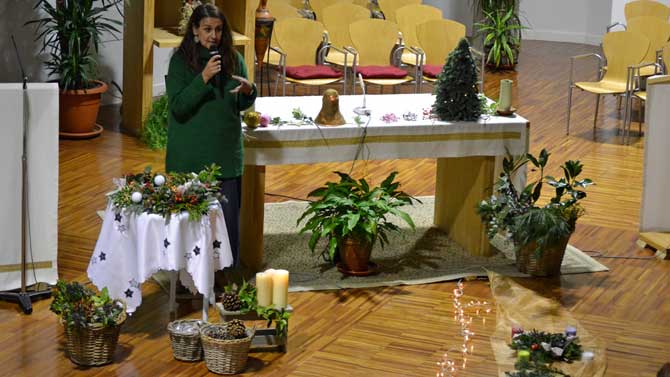 María Ángeles Álvarez en el retiro de Adviento.