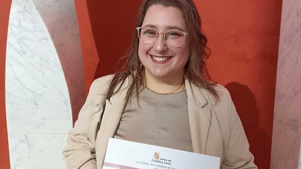 Recogida del premio por el IES Jorge Santayana.