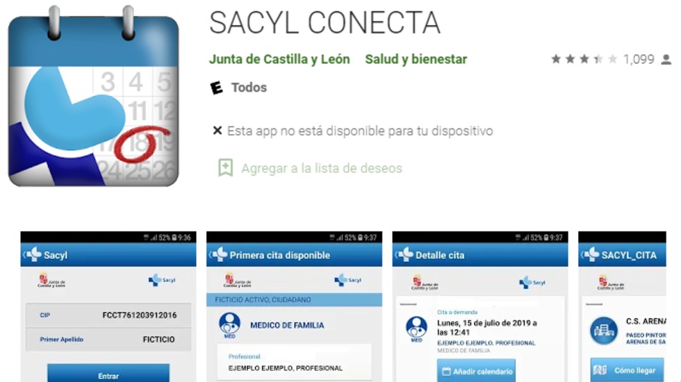 Web para descargar Sacyl Conecta.