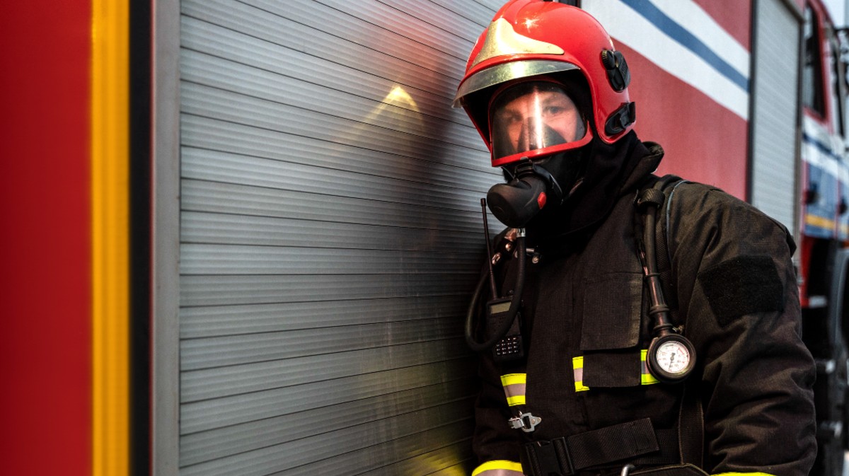Imagen de archivo de un bombero.