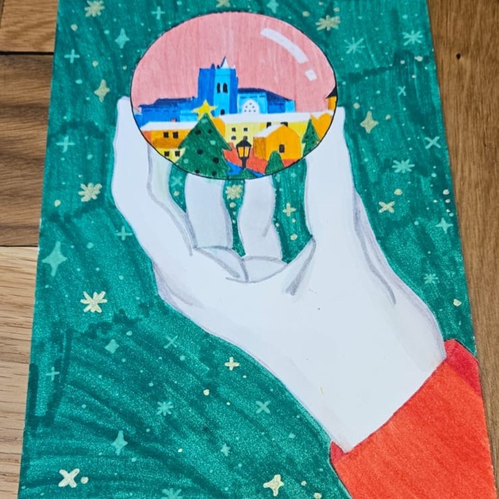 Tarjeta premiada en el certamen de Navidad.