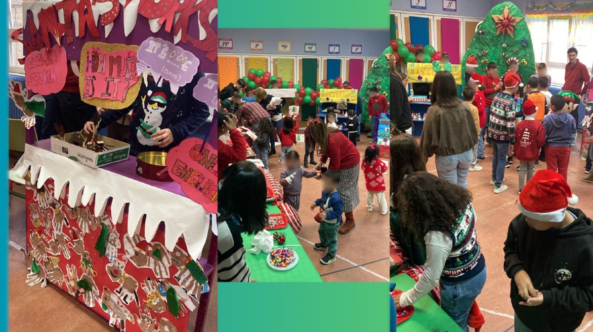 Mercado solidario en el CEIP Reina Fabiola.