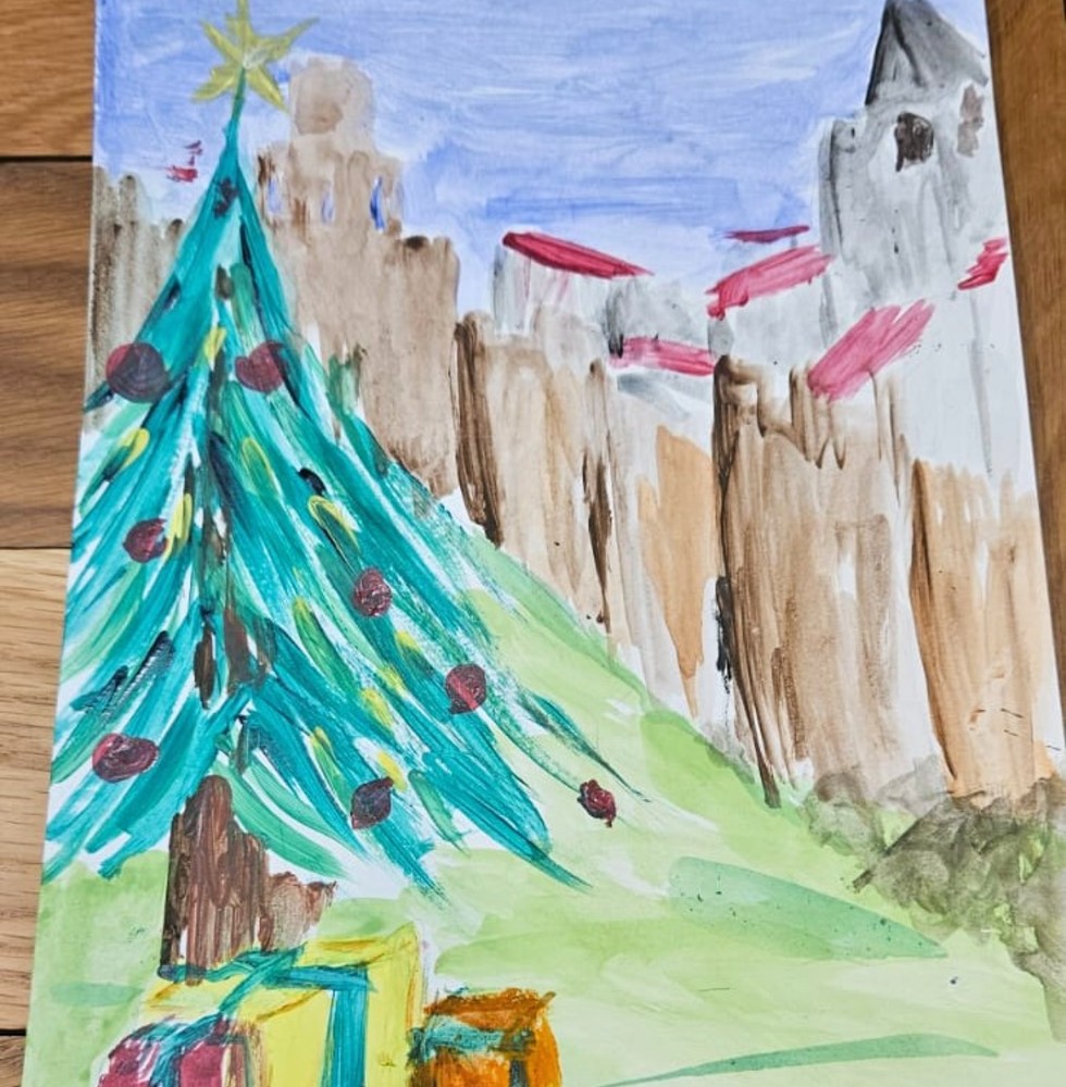 Tarjeta premiada en el certamen de Navidad.