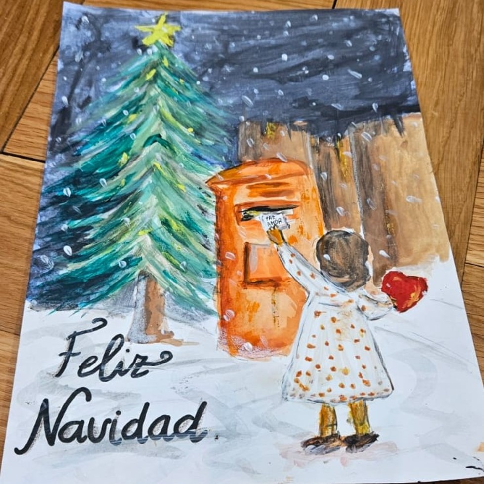 Tarjeta premiada en el certamen de Navidad.
