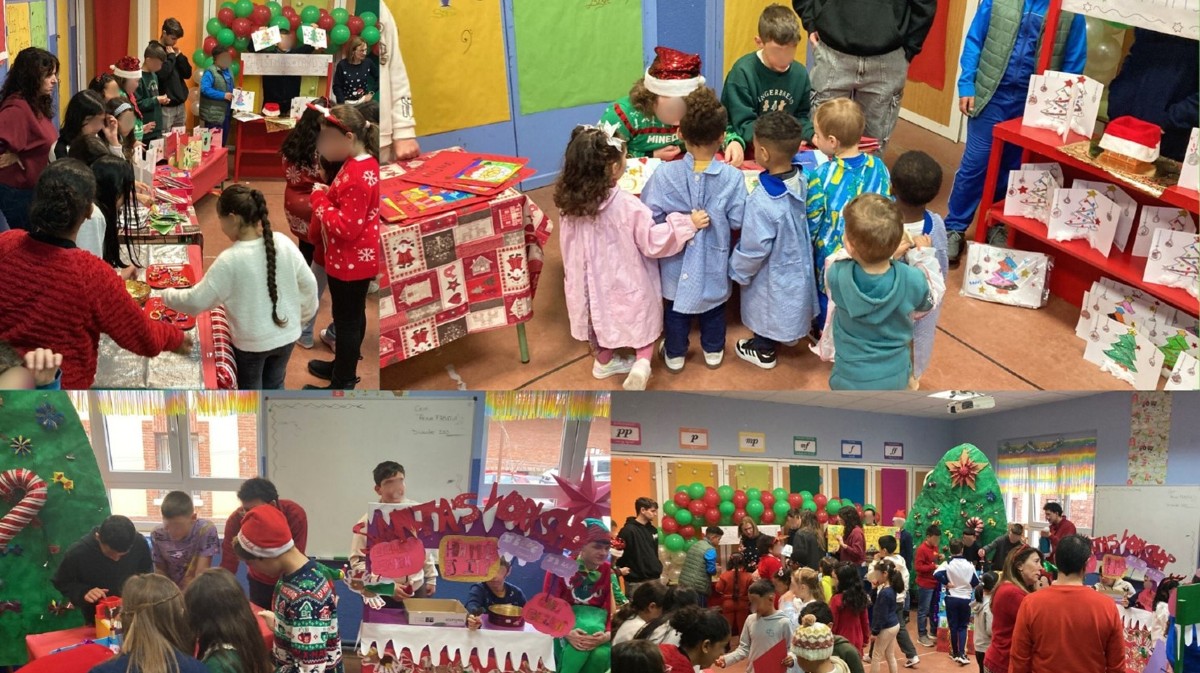 Mercado solidario en el CEIP Reina Fabiola.